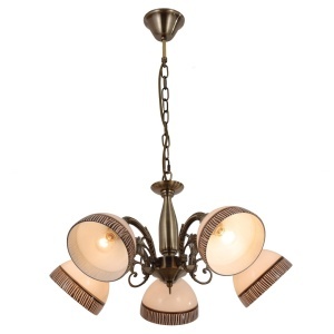 Lustra Ava, 5xE27, bronz antichizat + alb, Klausen [1]- savelectro.ro
