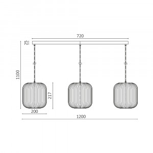 Lustra BR-BV01-00092, 3xE27, neagra+alba, IP20, Braytron [4]- savelectro.ro