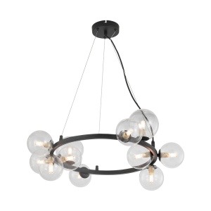 Lustra BR-BV01-00122, 11xG9, neagra+transparent, IP20, Braytron [1]- savelectro.ro