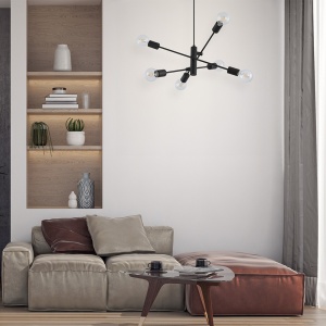 Lustra BR-BV04-00044, 6xE27, neagra, IP20, Braytron [2]- savelectro.ro
