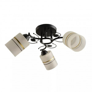 Lustre, Lustra Certis KL100044, 3xE27, neagra+alba+aurie, IP20, Klausen - savelectro.ro