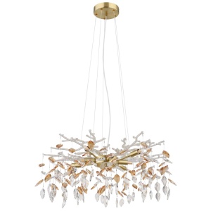 Lustre, Lustra Danna 8xG9, cristale, Ø61 cm, aurie mat, Globo Lighting - savelectro.ro
