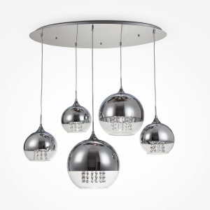 Lustra Fermi P140-PL-170-5-N, 5xE27, nichel+transparenta, IP20, Maytoni [1]- savelectro.ro
