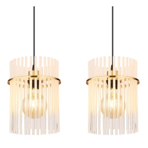 Lustre, Lustra Gorley, 4xE27, IP20, auriu mat/opal transparent, Globo Lighting - savelectro.ro
