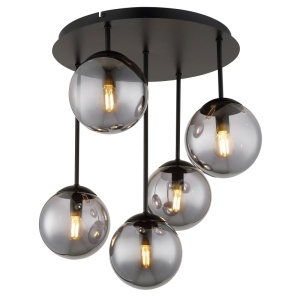 Lustre, Lustra Harmon 5xE14, Ø37,5 cm, IP20, neagra mat, Globo Lighting - savelectro.ro