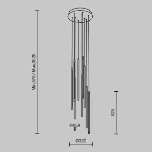 Lustra LED Light Stick MOD236PL-L54B3K, dimabila, 46W, 3350lm, lumina calda, IP20, neagra, Maytoni [5]- savelectro.ro