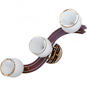 Lustra Pearly, 3 becuri, dulie E27, aurie, maro, alba, metal, sticla, lemn, Klausen [2]- savelectro.ro