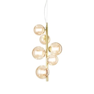 Lustre, Lustra Perlage, 6xG9, IP20, ambra, Ideal Lux - savelectro.ro