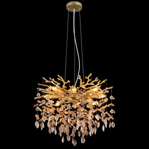 Lustra Queena 8xE14, cristale, Ø60 cm, IP20, aurie mat, Globo Lighting [2]- savelectro.ro