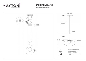 Pendul Basic Form MOD521PL-01G3, 1xG9, auriu+transparent, IP20, Maytoni [3]- savelectro.ro