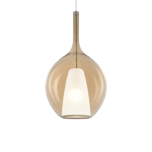 Pendule, Pendul Kalique-2 1xE27, Ø280mm, IP20, chihlimbar, Ideal Lux - savelectro.ro