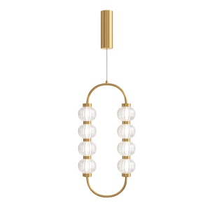Pendul LED Amulet MOD555PL-L11G3K, 16W, 700lm, lumina calda, IP20, auriu+transparent, Maytoni [1]- savelectro.ro
