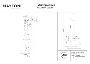 Pendul LED Bangkok MOD185PL-L6B3K6, 12W, 1200lm, lumina calda, IP20, negru+fumuriu, Maytoni [4]- savelectro.ro