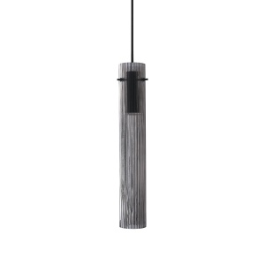 Pendule, Pendul LED Flam 10W, lumina calda (3000 K), 270lm, IP20, fumuriu, textura dungata, Ideal Lux - savelectro.ro