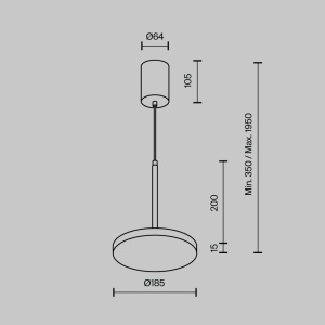Pendul LED Plato P076PL-L12W3K-W, 12W, 790lm, lumina calda, IP20, alb, Maytoni [4]- savelectro.ro