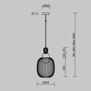 Pendul Levitation 1xG9, alama, reglabil, Maytoni [8]- savelectro.ro