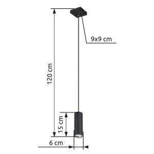 Pendul Robby 1xGU10, IP20, negru mat, Globo Lighting [6]- savelectro.ro