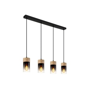 Pendule, Pendul Serene SP4, 4xE27, lemn, negru, Klausen - savelectro.ro