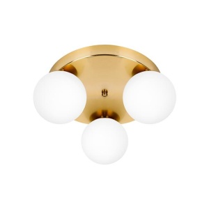 Plafoniera Bali 3xE27, rotunda, sticla, IP20, aurie, Masterled