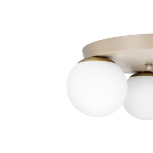Plafoniera Bali 3xE27, rotunda, sticla, IP20, bej+aurie, Masterled [3]- savelectro.ro