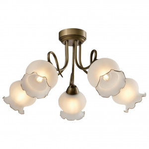 Plafoniere, Plafoniera Columbine KL105004, 5xE27, bronz+alba, IP20, Klausen - savelectro.ro