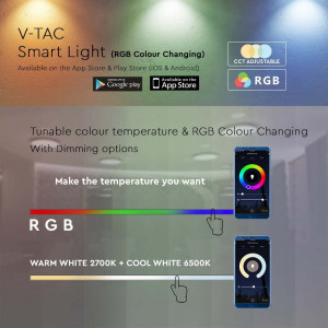Plafoniera LED 7694-VT, RGB, 24W, 2400lm, lumina calda+neutra+rece, IP20, alba, V-TAC [11]- savelectro.ro
