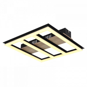 Plafoniera LED Froomy 67291-18, 18W, 1700lm, lumina calda, IP20, neagra+maro, Globo Lighting [1]- savelectro.ro