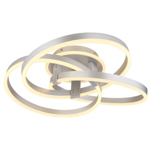 Plafoniera LED Herwig, 56W, 4751 lm, lumina calda/neutra/rece, telecomanda, dimabila, IP20, gri, Globo Lighting
