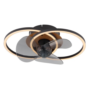 Plafoniera LED Karen, cu ventilator, 24W, 490 lm, lumina calda/neutra/rece, IP20, negru mat, Globo Lighting [4]- savelectro.ro