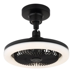 Plafoniere LED, Plafoniera LED Lidea, cu ventilator, 20W, 1030 lm, lumina calda/neutra/rece, IP20, negru mat, Globo Lighting - savelectro.ro