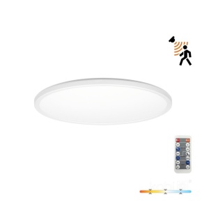 Plafoniera LED Nivera rotunda cu senzor de miscare si lumina 12W, 1200lm, IP54, lumina calda/neutra/rece, alba, Kobi
