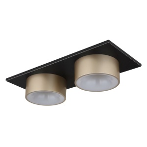 Plafoniere LED, Plafoniera LED Raymond 24W, 1000 lm, lumina calda (3000 K), IP20, negru mat+sampanie, Globo Lighting - savelectro.ro