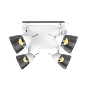 Plafoniere LED, Plafoniera LED Rocket 20W, lumina calda (3000 K), alba + fumurie, IP20, Klausen - savelectro.ro