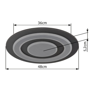 Plafoniera LED rotunda Jayden 40W, lumina calda (3000 K), 1100 lm, IP20, antracit, Globo Lighting [8]- savelectro.ro