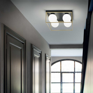 Plafoniera Lingotto 198156, 4xE14, neagra+aurie, IP20, Ideal Lux [2]- savelectro.ro