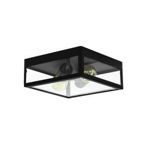 Plafoniera pentru exterior Lidio, 2xE27, negru+transparent, Masterled [1]- savelectro.ro