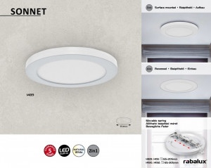 Plafoniera Sonnet LED, metal, alb, 1500 lm, lumina neutra (4000K), 1489, Rabalux [4]- savelectro.ro