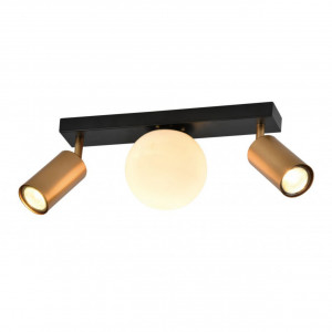 Plafoniere, Plafoniera Spike KL163014, 3xGU10/ E14, alba mata+neagra+aurie, IP20, Klausen - savelectro.ro