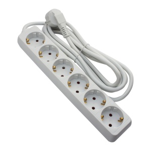 Prelungitoare Electrice, Prelungitor Strohm, Fara Intrerupator, 6 Prize, 7 m, 3680 W, Alb - savelectro.ro