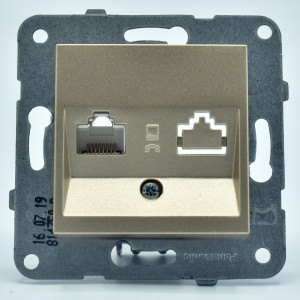 Priza internet RJ45, cat 5E, Bronz, IP20, Panasonic Arkedia Slim / Karre Plus