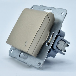 Priza simpla cu capac, 16A, protectie copii, IP20, Bronz, Panasonic Arkedia Slim / Karre Plus