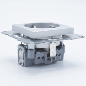 Priza simpla cu impamantare si protectie copii, 16A, IP20, Argintiu, Panasonic Arkedia Slim\ Karre Plus