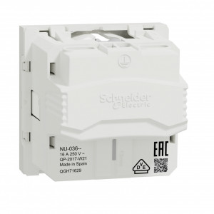 Priza simpla cu impamantare, standard german, 2 module, 16A, alba, Schneider Noua Unica [2]- savelectro.ro