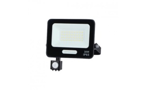 Proiector LED 30W, senzor de miscare, 2700 lm, lumina neutra (4000K), IP65, negru, Optonica