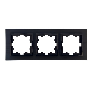 Prize si intrerupatoare Olbia, Rama 3 module, neagra, Olbia Titan - savelectro.ro