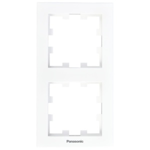 Prize si intrerupatoare Panasonic, Rama dubla verticala, IP20, Alb, Panasonic Karre Plus 55 - savelectro.ro