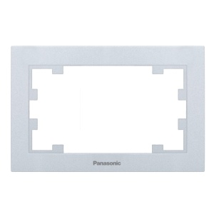 Prize si intrerupatoare Panasonic, Rama priza dubla, IP20, Argintiu, Panasonic Karre Plus 55 - savelectro.ro