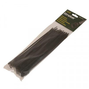 Coliere cablu, Set 100 bucati colier plastic 200X3.6, negru, Strohm - savelectro.ro