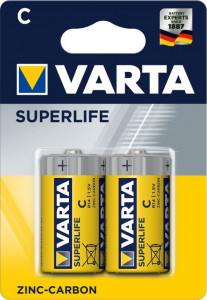 Baterii si Acumulatori, Set 2 baterii R14 Zinc Carbon, Varta Superlife - savelectro.ro