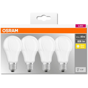 Set 4 becuri led 8.5W (60W), E27, 806 lm, 2700 K lumina calda, Osram [1]- savelectro.ro